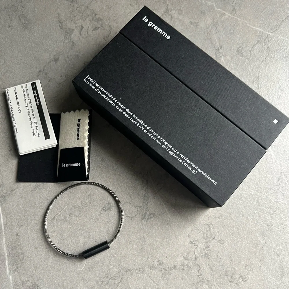 le gramme 5g Brushed Ceramic Cable Bracelet UNISEX